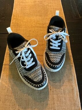 DREAM PAIRS Women Chunky City Tweed Comfortable Casual Platform Fashion Sneaker